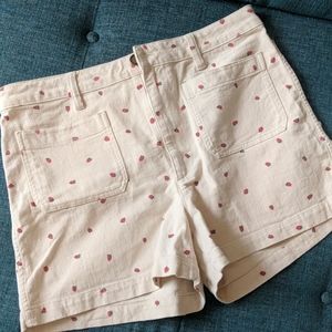 Cream Madewell Strawberry Print Shorts - 31